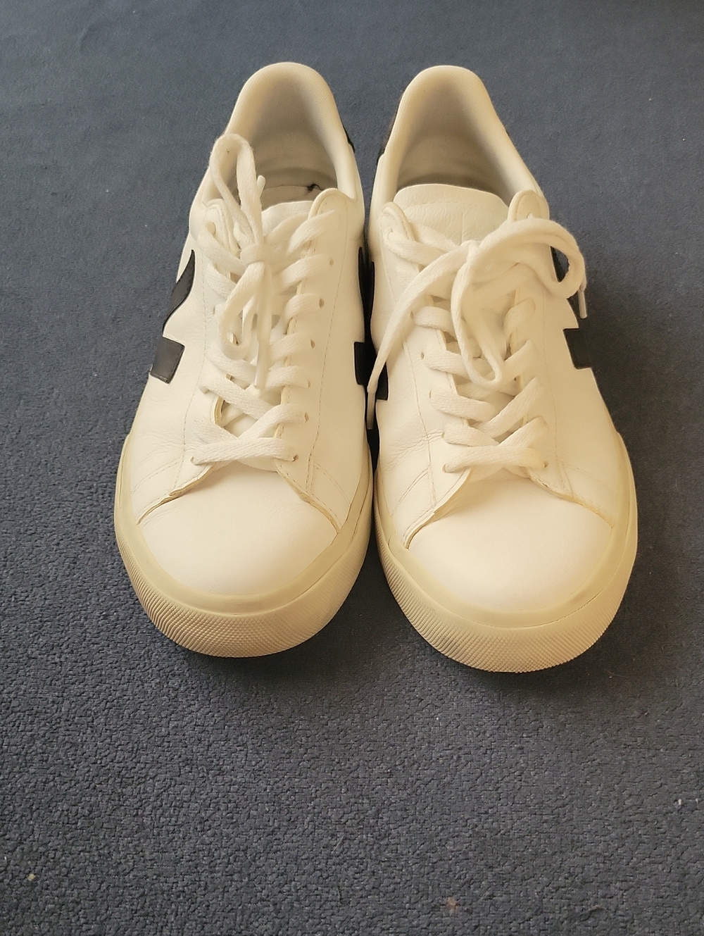 Veja Campo Leather Unisex Sneakers Ultra White Black Men 9 Women 11